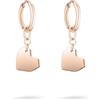 Liebeskind Berlin Orecchini a cerchio in acciaio inox, 2,6 cm, con ciondolo a forma di cuore, 3,0 cm, Acciaio inossidabile, Nessuna pietra preziosa