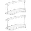 QUARKZMAN Portapenne in Plastica Acrilico Verticale Trasparente 2pz | Supporto per Penne, Espositore Matite Sopracciglia, Organizzatore per Pennelli Trucco, con 6 Scomparti, Ufficio Casa