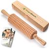 MagicBeech Rullo massaggiante realizzato in legno di faggio - rullo massaggiante in legno con manico dispositivo massaggiante contro la cellulite per massaggio corpo maderoterapia linfodrenaggio
