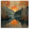 A.S. Création DD133268 - Stampa su tela con tramonto in beige, blu, 50 x 50 cm