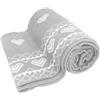 Dreamscene Coperta natalizia per divano, coperta termica in pile con cuore nordico, grande, lussuosa, super morbida, grigio argento