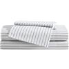 Eddie Bauer Set di lenzuola per letto matrimoniale, in percalle di cotone, super morbido e accogliente, decorazione per la casa, certificato Oeko-Tex (Ticchettio a righe grigie, queen)