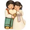 THUN - Sposini con cuore, grandi - ceramica - Collezione Bomboniera - 7.8 x 5.4 x 9.9 cm