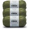 Caron All Day Cotton - 3 confezioni da 170 m/99,8 g muschio, 100% cotone mercerizzato filato
