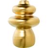DRW Vaso da Tavolo Astratto in Ceramica in Oro Opaco, Medidas: 18x18x25cm