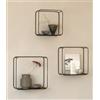 Kazai. Set Mensole da Muro 'Noora' | 3 Mensole Sospese in Metallo Design | Mensola Decorativa da Parete e Portaoggetti per Soggiorno, Ingresso, Cucina o Camera da Letto | Nero