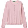 United Colors of Benetton Maglia Coreana M/L 1091D5558 Maglione Cardigan, Rosa, M Donna