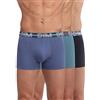 DIM Boxer da Uomo in Cotone Elasticizzato x3 | Cintura Grafica Colorata | Comfort ottimale | Morbido Cotone Elasticizzato, Blu giacinto/Virid Green/Nero, XXL
