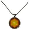 Lunix Collana Simbolo Chakra Ciondolo Cabochon Meditazione Yoga, Idea Originale per Regalo Natale,Fatto a Mano, Gioielli Unisex Donna Ragazza Uomo Ragazzo (Arancione Secondo Chakra)