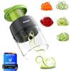 Ibergrif M522 Spiralizzatore di Verdure, Spaghetti di Zucchine Attrezzo Aggiornato Manuale Taglia Zucchine Senza BPA, Lavabile in Lavastoviglie, 4 in 1 Taglia Zucchine Spaghetti per Zucchina Cetrioli