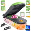 Ibergrif M521 Taglia Verdure Manuale, Taglia Verdure Cubetti Multifunzionale, 6-in-1 Mandolina Taglia Verdure, Taglia Carote Senza BPA, Affetta Verdure per Tritare Frutta e Verdura