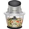 ROMMELSBACHER Multi tritatutto MZ 500 - motore potente, coltello speciale a 4 ante in acciaio inox, contenitore in vetro da 1,5 litri, nero/cromo spazzolato, 500 Watt