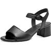 Jana Sandali da donna con tacco Vegan con chiusura a strappo, Nero (Black), 38 EU