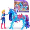 Unicorn Academy Set - Isabel e Unicorn River con vera criniera e coda e spazzola, circa 12 cm personaggi originali della popolare serie Netflix, per bambini dai 4 anni in su