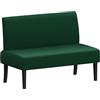 Soberine Divano Moderno a 2 Posti con Schienale Divano in Tessuto senza Braccioli Divanetto a Coste con Gambe in Legno per Soggiorno Ingresso Ufficio e Cucina (Verde)