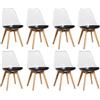 JZGORC Set di 4 Sedie da Pranzo, Sedie da Cucina con Schienale Trasparente e Gambe in Faggio, Stile Minimalista Moderno per Soggiorno, Sala da Pranzo, Cucina - Pelle PU Nero