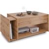 Mobili Fiver, Tavolino Alzabile Da Salotto Romina, Rovere Rustico, Nobilitato/Ferro, Tavolino da Salotto Moderno per divano, Made in Italy