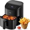 TOKIT 1500W Friggitrice ad Aria, Air Fryer 4,5 L Nero Compatto Con 10 Modalità Per Principianti - Aria Calda A 360°, Meno Rumore, Cottura Perfetta