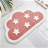 Generic Tappeto da bagno, grazioso tappeto da bagno a stella in nuvola per camera da letto decorativo, tappeto di decorazione lavabile in microfibra morbida,