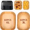CaiTang Airfryer Carta da forno per Philips Airfryer Dual Basket 3000 Series 9L,120 pezzi Philips Airfryer per friggitrice ad aria calda Tefal 5.2L/3.1L(60 + 60 pcs) (6L + 3L)