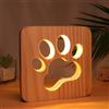Anywin Paw Lampada da notte in legno, lampada zampa di cane per bambini, decorazione zampa camera da letto per bambini, regalo di compleanno di Natale a luce calda a LED USB per ragazza ragazzo