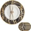 ZLLkeji Tovagliette Rotonde Antiscivolo Set di 4 Tovagliette Motivo a Foglie Resistenti Al Calore Tovagliette Lavabili Pvc Tovagliette Colazione Per Partito, Cucina,Anniversari, Feste Natalizie (4, Nero)