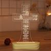 Lightzz Gesù Croce 3D Luce Notturna Cristo Luce Ottica Illusione Luci Caldo Bianco In Legno Fatto A Mano The Lord Desk Lampade Camera Decorazione Casa Natale Compleanno Pasqua Regali