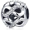 Annmors Charms Donna Amore Infinito Ciondolo Bead,Argento Sterling 925 e Cubic Zirconia,Compatibile con Braccialetti e Collane europei