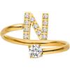 Purelei® Anello con lettere - Anello da donna in acciaio inossidabile resistente - Anelli resistenti all'acqua - Anelli regolabili da taglia 50 a 60 - Gioielli per il tuo look personale, Regolabile