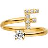 Purelei® Anello Lettere - Anello da donna in acciaio inossidabile resistente - Anelli impermeabili - Anelli regolabili dalla taglia 50 alla 60 - Gioielli alla moda per il tuo look personalizzato