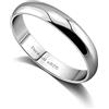 Dankadi Anello di fede nuziale in argento 925, larghezza 3,5 mm, placcato oro, misura 44 a 70 mm, per coppia, sposo, semplice e liscio a cupola, per donna, uomo, regalo per amore, matrimonio, amica,,