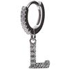 Remo Gammella Orecchini cerchio piccoli argento 925, orecchini donna singolo mono orecchino lettera mini hoops argento e zirconi (L)