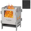 Lixada Stufa a legna portatile pieghevole in titanio/acciaio inox, fornello Hobo Outdoor Camping Cucina, Picnic Zaino Stufa