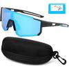 HSMHLYYB Occhiali Da Sole Sportivi Polarizzati, Occhiali Ciclismo Uomo Donna, Occhiali da Ciclismo UV400, Occhiali Montagna Occhiali da Ciclismo, Per Ciclismo, Motociclismo, Corsa, Sci, Alpinismo, Pesca