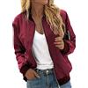 Generic Giacca Primaverile Donna, Giacche Bomber Giacca da Pilota Elegante Casual Manica Lunga Giacca da Pilota College Giacca Estiva Cappotto Corto Vintage Capispalla con Tasca Giacca Mezza Stagione Giacca