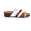 Fly Flot Carbonera, Ciabatte Donna, Aperte con Strappo Regolabile, Multicolore, con Sottopiede in Pelle, Sandali, Bianco, 36 EU