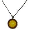 Lunix Collana Simbolo Chakra Ciondolo Cabochon Meditazione Yoga, Idea Originale per Regalo Natale,Fatto a Mano, Gioielli Unisex Donna Ragazza Uomo Ragazzo (Giallo Terzo Chakra)