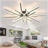 ZOMLBOF Grande Lampadario Ventilatore Con Telecomando, Dimmerabile Ventilatore a Soffitto Con Luce a 6 Velocità Moderno Reversibile Lampadario Con Ventilatore Da Soffitto Soggiorno Con Memoria, Nero 90CM