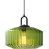 XIRYTU-H Lampadario a Sospensione Industriale Vintage, Lampada a Sospensione E27 In Vetro Con Metallo Nero, Altezza Regolabile, Lampada Da Soffitto Per Cucina, Sala Da Pranzo, Bar e Soggiorno (Verde)