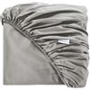 Bonazzi Home lenzuolo sotto in raso di puro cotone, con elastico perimetrale, soffice e morbido, 100% MADE IN ITALY (Grigio, 90x200)