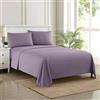 Sweet Home Collection Set di lenzuola con 1800 fili, in morbida microfibra spazzolata di qualità egiziana, set di biancheria da letto di lusso con lenzuolo piatto, lenzuolo con angoli, 2 federe