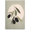A.S. Création DD132541 - Stampa su tela, motivo: olive moderne, colore: verde, crema, 40 x 60 cm