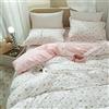 LifeTB Set di biancheria da letto con copripiumino floreale per ragazze, in cotone, rosa, elegante, leggero, morbido, estetico, floreale, 1 copripiumino completo con 2 federe