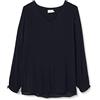 Kaffe Curve Women's Plus Size-Camicetta Lunga a Maniche Corte a V Camicia da Donna, Navy Midnight, 58 IT