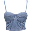 Bslingerie® Top da donna con paillettes bustier Clubwear reggiseno, Blu, L