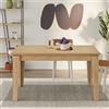 INDOMITA, Tavolo Tolmen Allungabile Color Rovere, con Gambe Inclinate, con Prolunga di 50cm, Arriva Fino a 190cm di Lunghezza, Misure 140x80cm