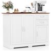 GIANTEX Madia Soggiorno Moderna, Credenza Cucina Isola, Armadietto a Buffet con 2 Cassetti e Ripiano Regolabile,Mobiletto Armadietto Multiuso per Soggiorno, Cucina, Ufficio，100x40x78 cm (Bianco)