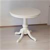 Vicentini arreda TAVOLO ROTONDO FISSO IN LEGNO SHABBY CHIC GAMBA TORNITA BIANCO MOD BAR