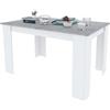 Bricozone Tavolo Da Pranzo Allungabile Elegante E Funzionale Estensibile Da 140 A 190 Cm Fino A 6 Persone Struttura Robusta In Melaminico Con Guide Scorrevoli In Metallo Per Cucina E Soggiorno Bianco Grigio