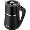 WANNYTON Bollitore Elettrico da 1,7L, Bollitore d'Acqua con Temperatura Regolabile 40-100°C e Display Digitale LDC, Bollitore Nero senza Filo, senza BPA, Spegnimento Automatico, Base Girevole a 360°